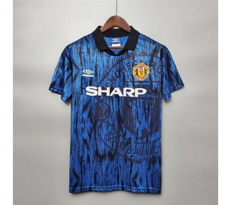 Manchester United 92/93 Away Blue Soccer Jersey